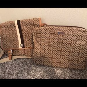 Coach laptop messenger bag and sleeve
